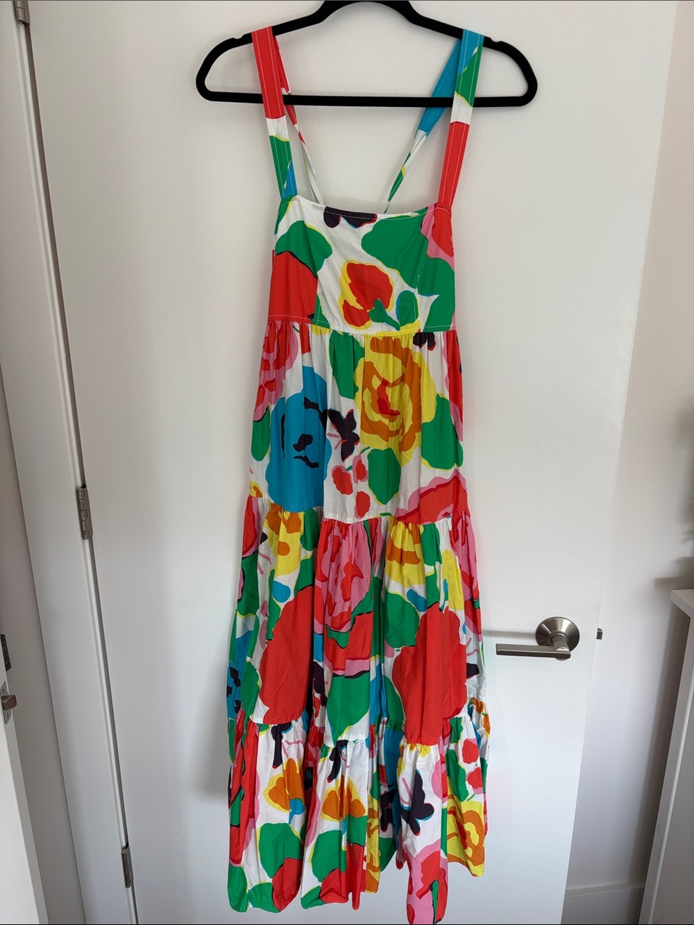 J. Crew Multicolor Floral Tiered Maxi Dress